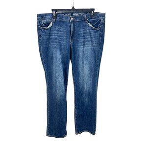 Dkny Women's Soho Straight Denim Jeans 16X30 Medium Wash High Rise Stretch